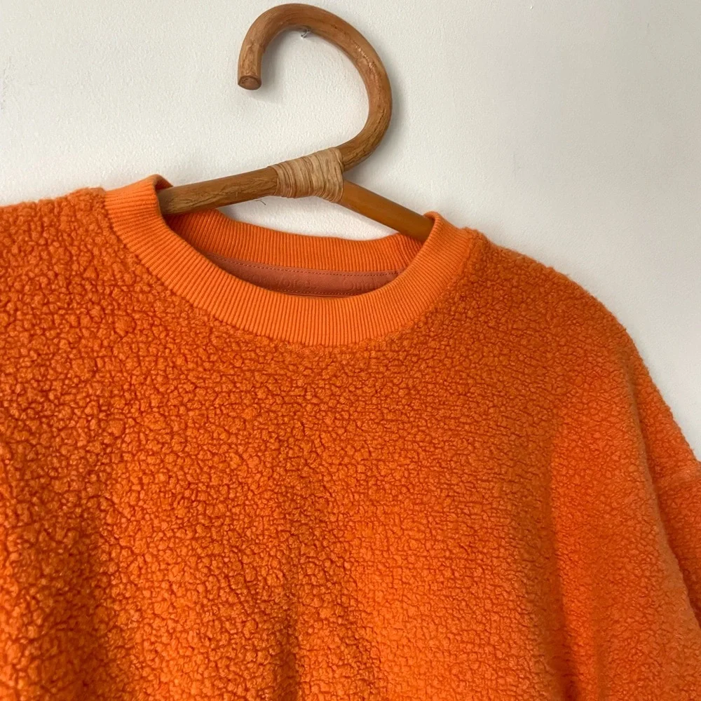 Outdoor Voices MegaFleece Oversized Crewneck Sweatshirt Sunstone Orange $98 Wool - Picture 5 of 7